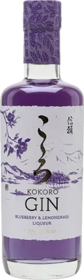 Bouteille de spiritueux : Gin Blueberry & Lemongrass Liqueur de la marque Kokoro