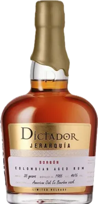 Bouteille de spiritueux : Jerarquia Borbon 35 Years 1985 de la marque Dictador
