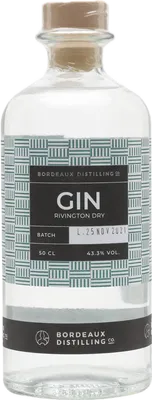 Bouteille de spiritueux : Dry Gin de la marque Rivington