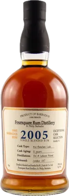 Bouteille de spiritueux : Exceptional Cask Selection VI 2005 de la marque Foursquare