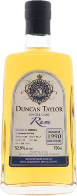Bouteille de spiritueux : Single Cask Rum 1990 Aged 22 Years (Hampden Distillery) de la marque Duncan Taylor