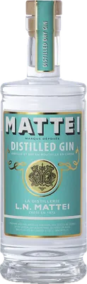 Bouteille de spiritueux : Distilled Dry Gin de la marque L.N. Mattei