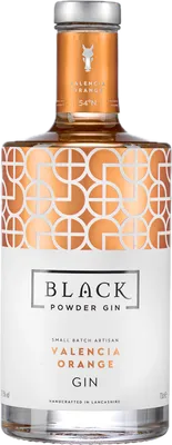 Bouteille de spiritueux : Valencia Orange Gin de la marque Black Powder