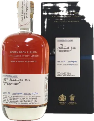Bouteille de spiritueux : Jamaica Rum Overproof de la marque Berry Bros & Rudd 