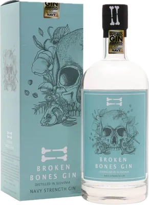 Bouteille de spiritueux : Navy Strength Gin de la marque Broken Bones