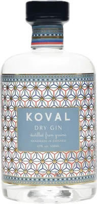 Bouteille de spiritueux : Dry Gin de la marque Koval