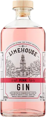 Bouteille de spiritueux : Pink Gin de la marque Limehouse