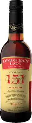 Bouteille de spiritueux : Overproof 151 Original de la marque Lemon Hart & Son
