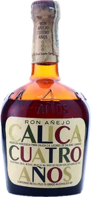 Bouteille de spiritueux : Calica Cuatro Años de la marque Santa Teresa
