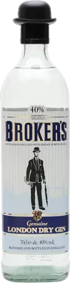 Bouteille de spiritueux : London Dry Gin 40% de la marque Broker's