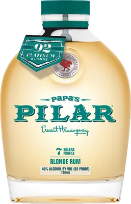 Bouteille de spiritueux : Platinum Blonde Rum 92 Overproof de la marque Papa's Pilar