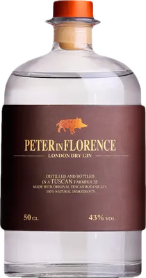 Bouteille de spiritueux : London Dry Gin de la marque Peter in Florence 