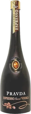Bouteille de spiritueux : Espresso Flavored Vodka de la marque Pravda