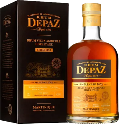 Bouteille de spiritueux : Single Cask de la marque Depaz