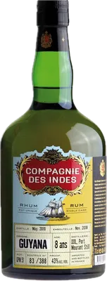Bouteille de spiritueux : Guyana 8 Ans – Single Cask de la marque Compagnie des Indes