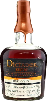 Bouteille de spiritueux : Best Of 1979 40,5% 36 Years de la marque Dictador