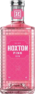Bouteille de spiritueux : Pink Gin de la marque Hoxton