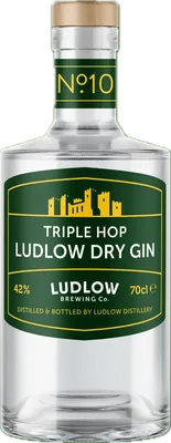 Bouteille de spiritueux : No.10 Triple Hop Ludlow Dry Gin de la marque Ludlow