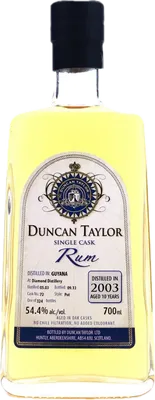 Bouteille de spiritueux : Single Cask Rum 2003 Aged 10 Years (Diamond Distillery) de la marque Duncan Taylor