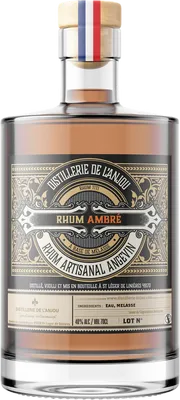 Bouteille de spiritueux : Rhum ambré de la marque Distillerie de l'Anjou