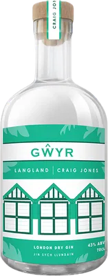 Bouteille de spiritueux : Langland Craig Jones de la marque Gŵyr