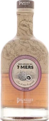 Bouteille de spiritueux : Rhum arrangé des 7 mers Litchi de la marque Bigallet