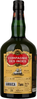 Bouteille de spiritueux : Jamaica 7 Ans - Single Cask de la marque Compagnie des Indes