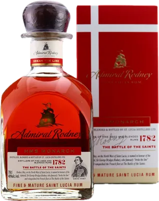 Bouteille de spiritueux : Admiral Rodney HMS Monarch de la marque Saint Lucia Distillers