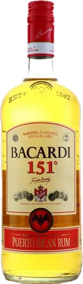 Bouteille de spiritueux : 151° de la marque Bacardi