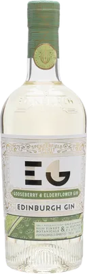 Bouteille de spiritueux : Gooseberry & Elderflower Gin de la marque Edinburgh