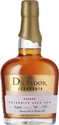 Bouteille de spiritueux : Jerarquia Borbon 40 Years 1980 de la marque Dictador