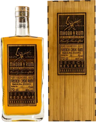 Bouteille de spiritueux : Select Reserve French Cask Rum de la marque Mhoba