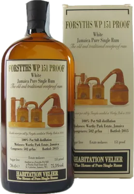 Bouteille de spiritueux : Forsyths 151 Proof White de la marque Worthy Park