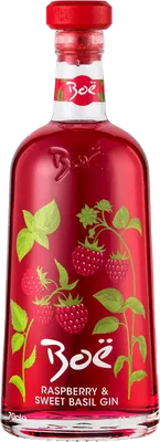 Bouteille de spiritueux : Raspberry & Sweet Basil Gin de la marque Boë Scottish Gin