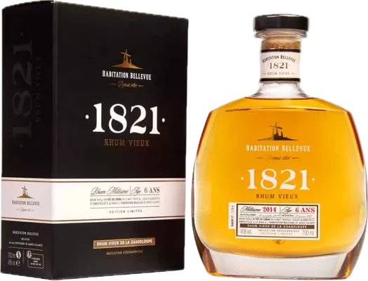 Bouteille de spiritueux : 1821 Rhum Vieux 6 ans Millésime 2014 de la marque Habitation Bellevue