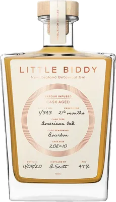 Bouteille de spiritueux : Cask Aged Bourbon de la marque Little Biddy