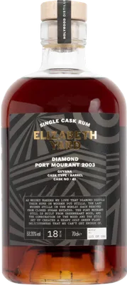 Bouteille de spiritueux : Diamond Port Mourant 2003 Guyana de la marque Elizabeth Yard