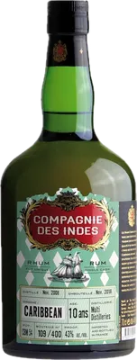 Bouteille de spiritueux : Caribbean 10 Ans – Single Cask de la marque Compagnie des Indes