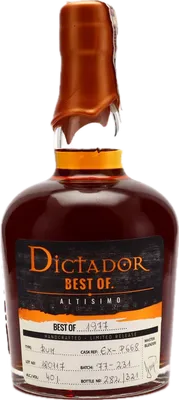Bouteille de spiritueux : Best Of 1977 Altisimo 40% de la marque Dictador