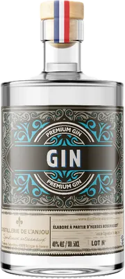Bouteille de spiritueux : Gin de la marque Distillerie de l'Anjou