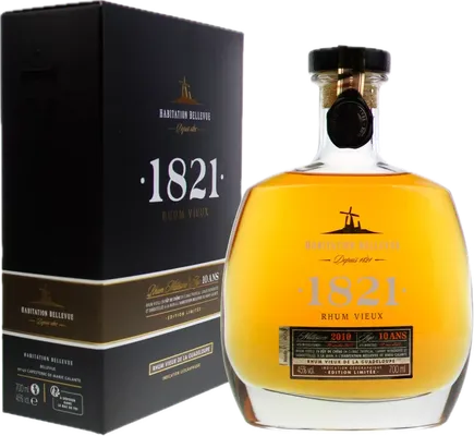 Bouteille de spiritueux : 1821 Rhum Vieux 10 ans Millésime 2010 de la marque Habitation Bellevue