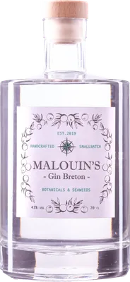 Bouteille de spiritueux : Gin Breton de la marque Malouin's