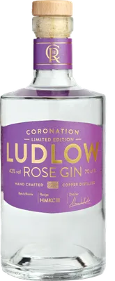 Bouteille de spiritueux : Coronation Limited Edition Rose Gin de la marque Ludlow