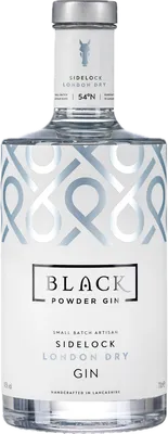 Bouteille de spiritueux : Sidelock London Dry Gin de la marque Black Powder