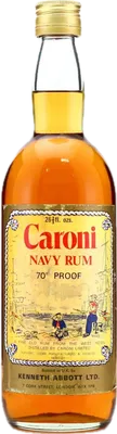 Bouteille de spiritueux : Navy Rum Kenneth Abbot 70 Proof de la marque Caroni