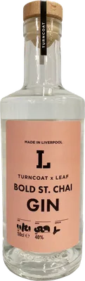 Bouteille de spiritueux : Turncoat x Leaf Bold St. Chai Gin de la marque Turncoat