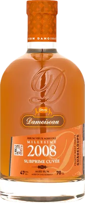 Bouteille de spiritueux : Rhum Vieux Millésime 2008 Subprime Cuvée de la marque Damoiseau