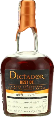Bouteille de spiritueux : Best Of 1976 42,3% de la marque Dictador