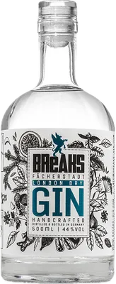 Bouteille de spiritueux : London Dry Gin de la marque Breaks