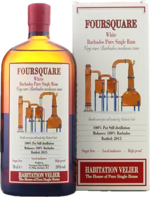Bouteille de spiritueux : Barbados White de la marque Foursquare